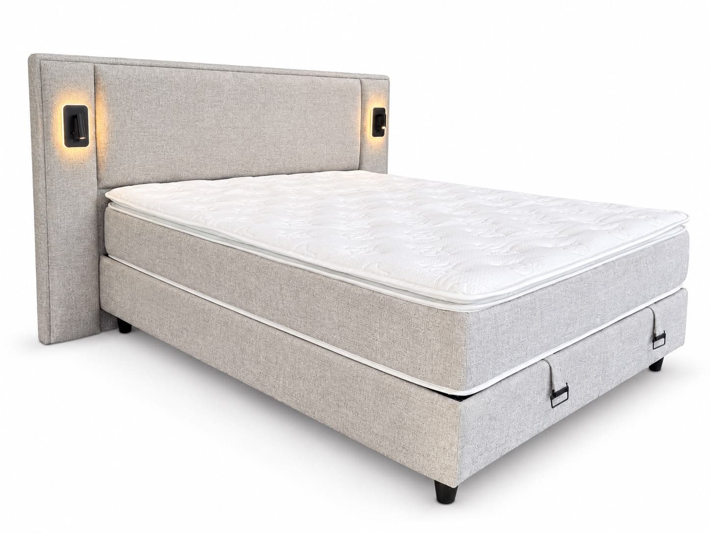 Productfoto van het Mirelia opbergbed met verlicht hoofdbord